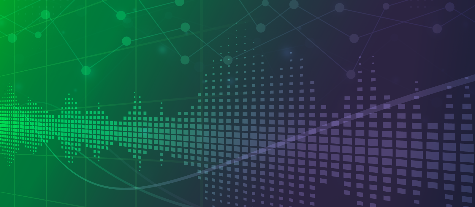 Digital audio meter with dots connected, symbolizing Vibenomics' partnership with Lexmark to enhance retail background audio and boost revenue.