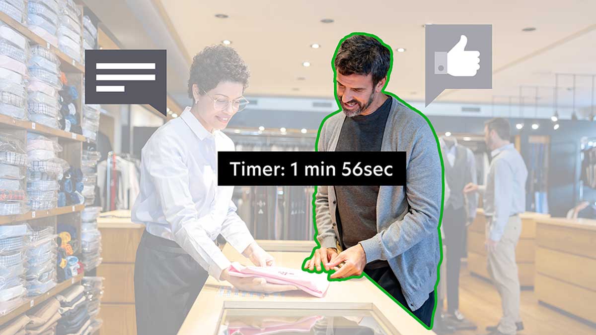 Retail tracking of customer with merchandizing specialist