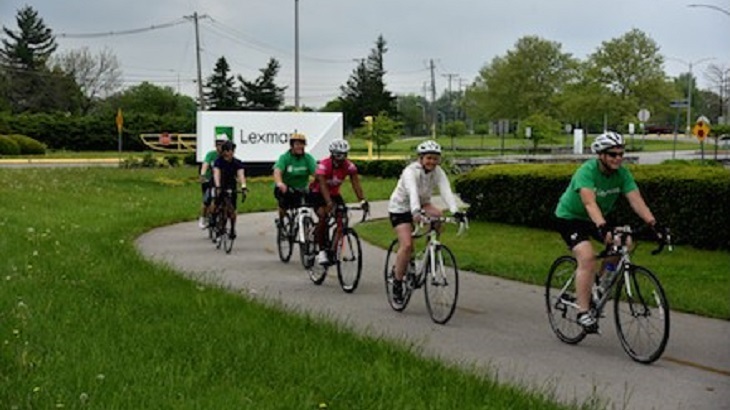 Bicyclists at Lexmark